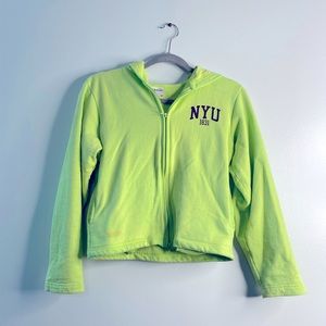 NYU Neon ZIP Up Hoodie
